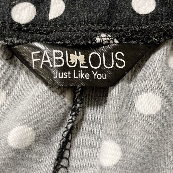 FABULOUS (brand) Black white polka dot capri length pajama pants ~ MEDIUM LARGE - Picture 2 of 11